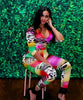 Kaleidoscope Belted Bodycon Jumpsuit