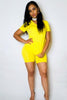 Two (2) Piece Biker Shorts Set Yellow